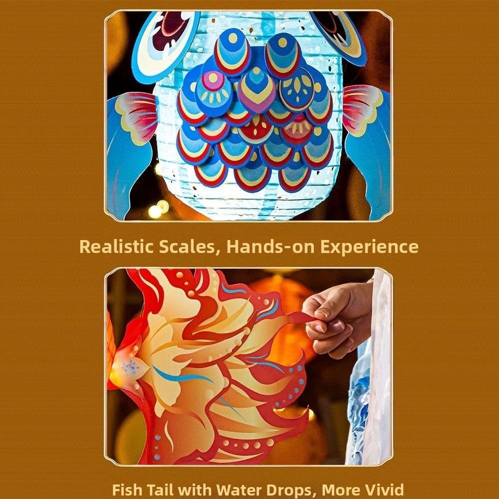 New Cartoon Goldfish Mid-Autumn Festival Lantern Material Package Handmade Koi Lantern Mid-Autumn Festival DIY Lantern Festival
