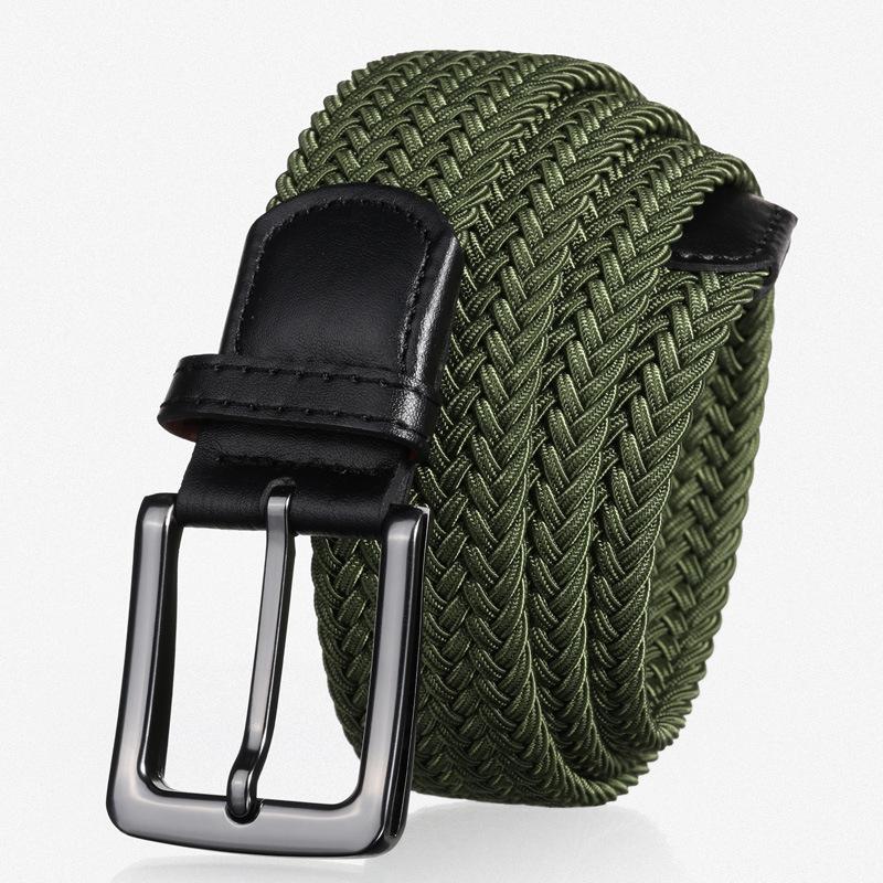 Men's Elastic Belt Canvas Casual Fashion Stretch Braided Working Belt High Quality Elastic for Pants Jeans Trouser Male Straps