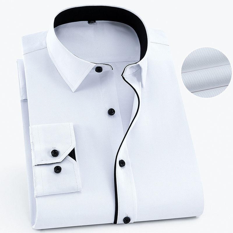 Plus Große Größe 9XL 8XL 7XL Herren Freizeit Langarmhemden Slim Fit Männlich Gesellschaftlich Business Hemd Modemarke Einfarbig 38