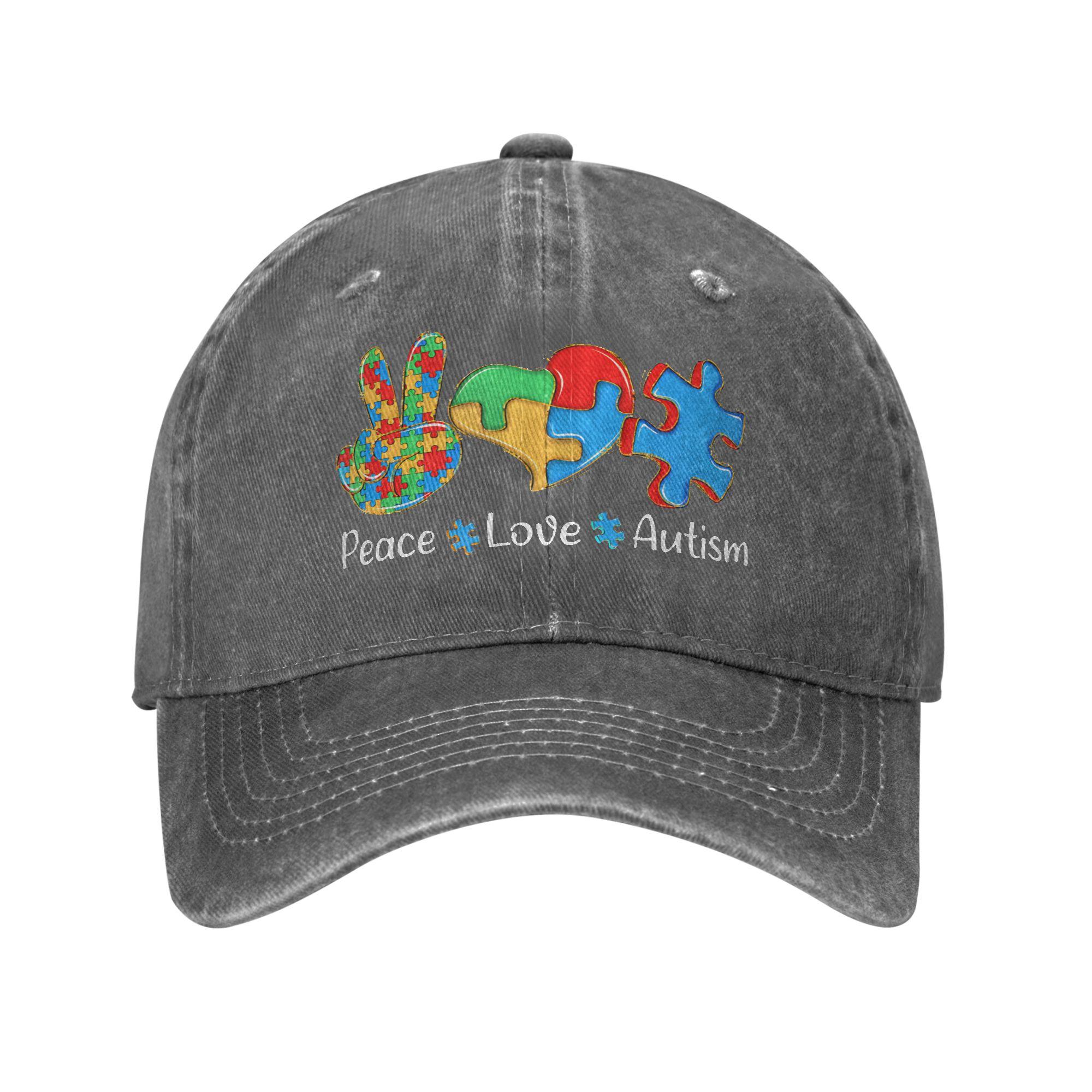 

Autism Awareness Respect Love Support Sun Baseball Cap y2k Men Women Washed Trucker Hat High Quality Baseball Caps One Size серый