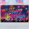 Folding New Year Fireworks Banner Festive Happy New Year Decorations  Home Party Decor