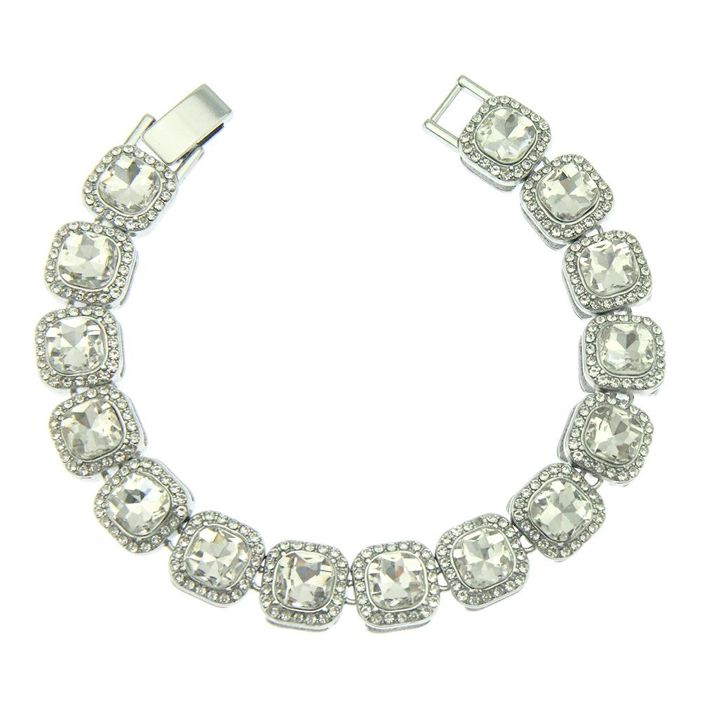 Men s Hip Hop Cuban Link Chain Necklace with Rhinestone Pendant