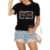 Happy Last Day of School Teacher Shirt with Soft Fabric - Rainbow - Colored Letter Print, Crew Neck and Short Sleeve