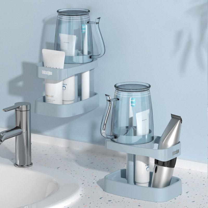 

1PC 2-In-1 Portable Toothbrush And Toothpaste Holder Set Multifunctional Plastic Toothbrush Storage Practical Household Items