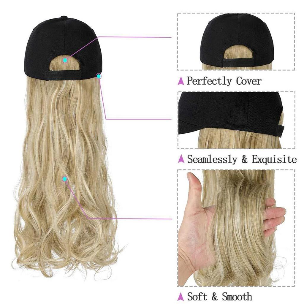 Wig Hat One Piece Women's Large Wavy Long Curly Hair Duckbill Cap Baseball Cap Synthetic Fiber Wig Baseball Cap KTB