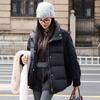 Glitter Patchwork Stand Collar Winter Coat Women European Style Warm Quilted Jacket Fashion Design