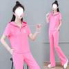 Fashionable Sports Suit for Women, Summer Short-sleeved Trousers, Versatile Hooded Casual Two-piece Set
