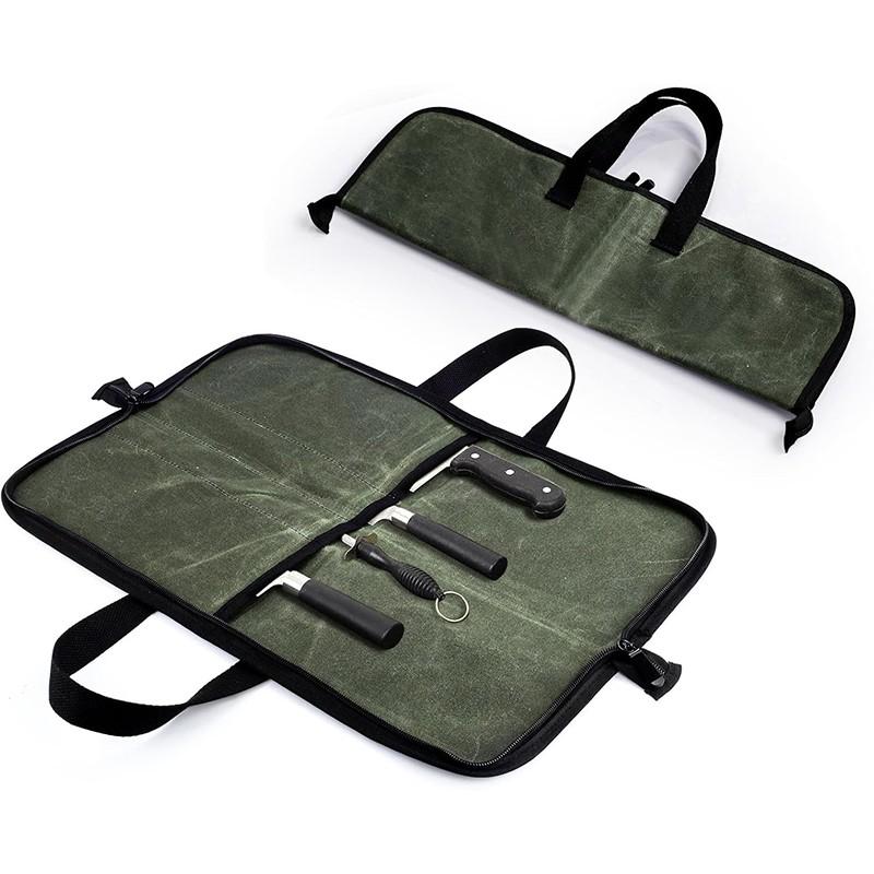 Portable Canvas Chef Knife Storage Bag Foldable Kitchenware Storage Bag Kitchen Knife Chef Toolkit Handheld Knife Cover