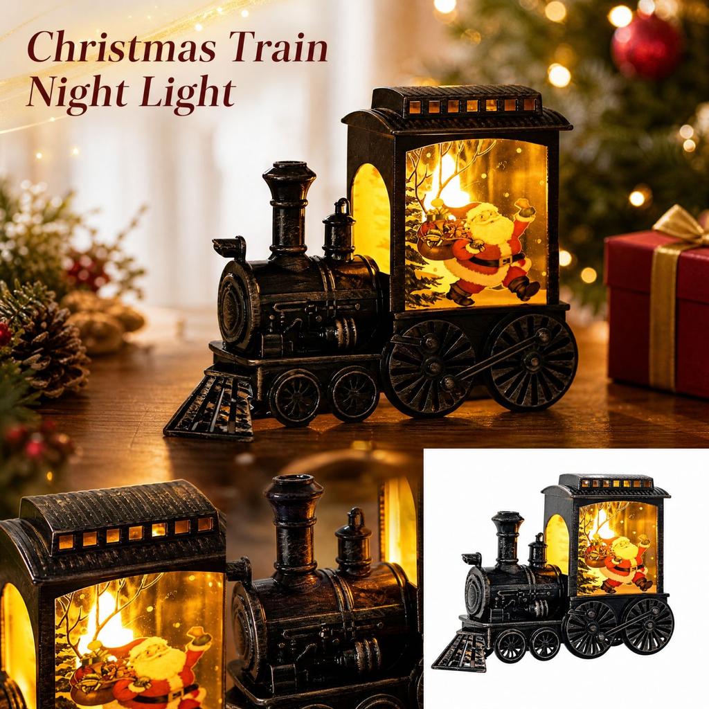 Elektrische Kerzenlicht-Eisenbahn, Weihnachtsdekoration Nachtlicht für Party-Gastgeschenke und Geschenke
