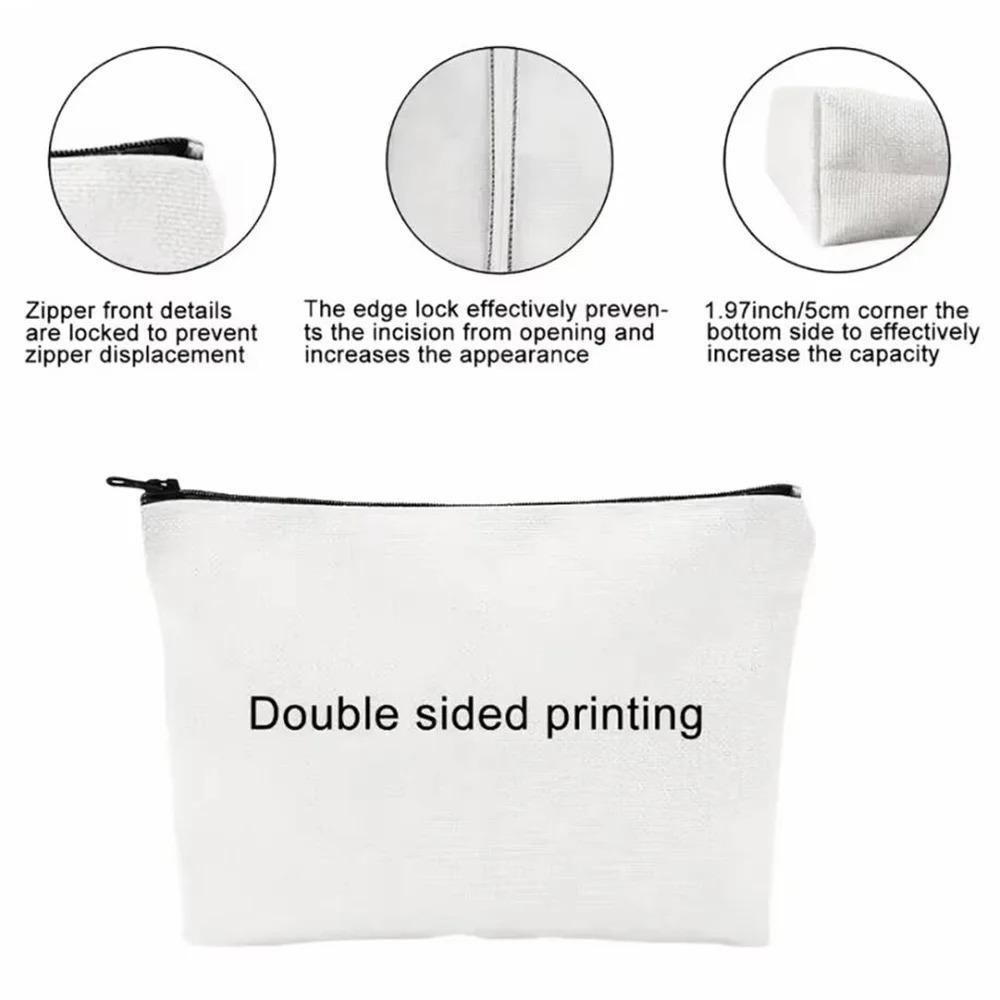 1pc Cute Girls' Makeup Bag - Portable Linen Cosmetic Pouch | Vibrant Cartoon Design, Travel, Vacation, Business