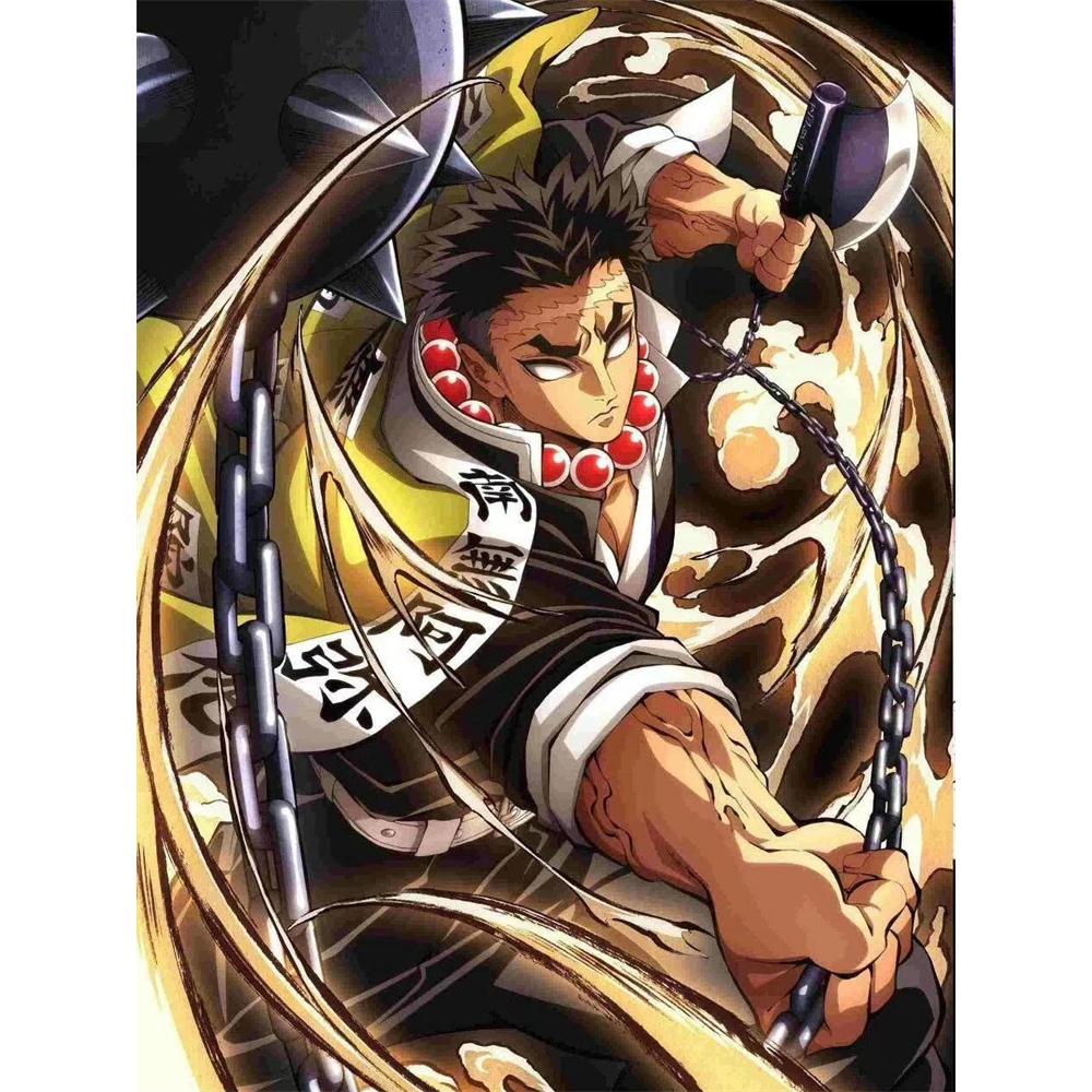 

Вбивця демонів 5D Алмазна мозаїка Kimetsu No Yaiba Алмазна вишивка Повна алмазна мозаїка Мистецтво DIY Танджіро Домашній декор Картина Round 40x50cm