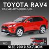 1/24 Scale Toyota RAV4 Off-Road SUV Model Car Metal Diecast Vehicle Simulation Collection Sound & Light Toy for Kids Boys Gift