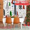 Set Of 2 Modern Flat Printing Curtains Without Rod Festive Forest Fashionable Curtainments During Christmas Holiday Curtain Polyester