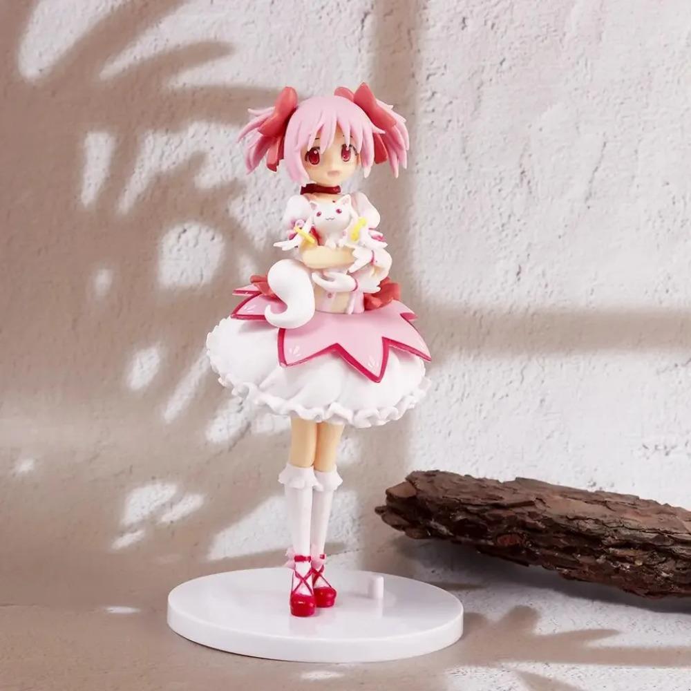 18cm Figura de Acción Puella Magi Madoka Magica Figura de Anime Kaname Madoka Chica Mágica Modelo Decoración Estatua Muñecas Juguetes Regalo de Navidad