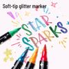 Glitzer-Marker mit zwei Spitzen: Perlmuttfarbene Metallic-Farben für Schülerkunst und Journaling.