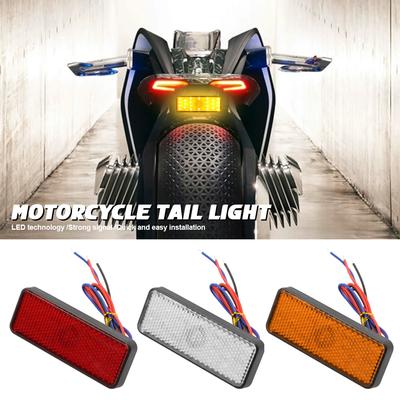 Motocyklowy prostokątny odblask światło tylne lampa stop motocyklowe światło tylne samochód ATV odblaski LED światła ostrzegawcze boczne ciężarówki