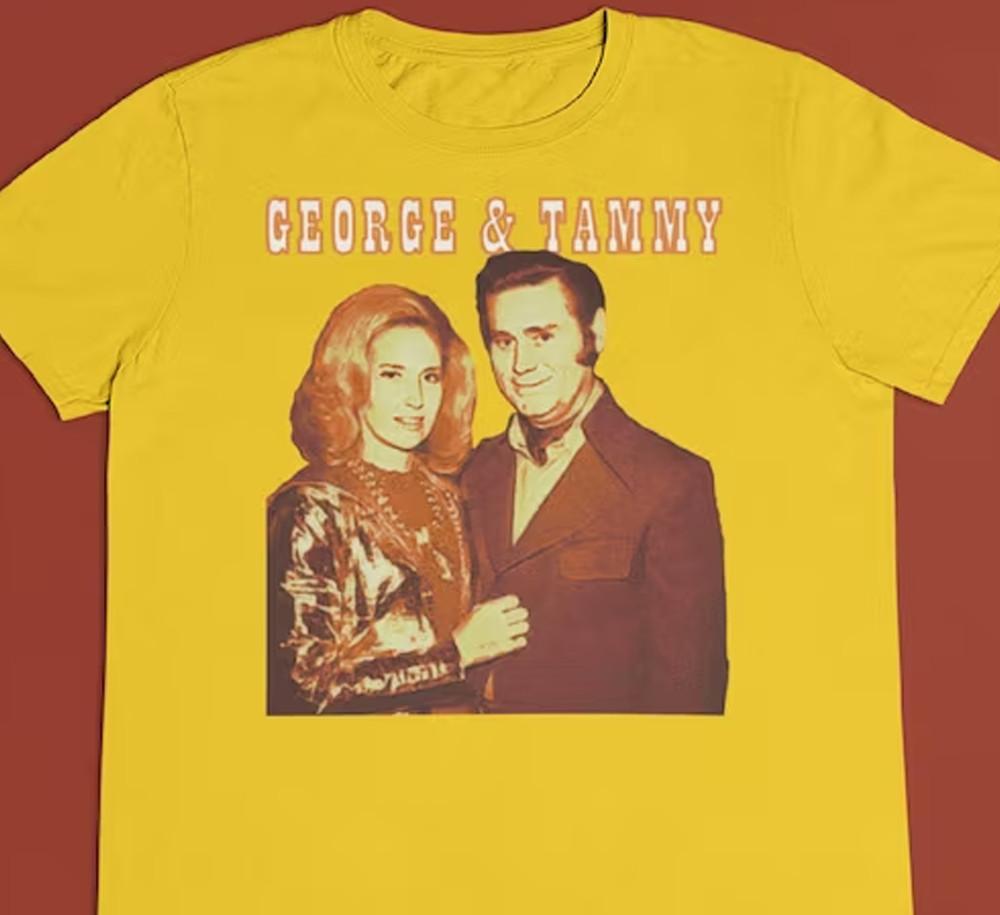 Tammy Wynette George Jones yellow T-shirt short sleeve All sizes Unisex T-Shirt S