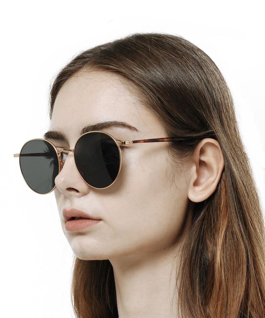 Peisyeon Samantha Matte Gold Metal Frame Daily Sunglasses