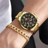2pcs/set, 1pc Fashion Men's Business Quartz Wrist Watch with Stainless Steel Strap & 1pc Bracelet, Men's Gifts