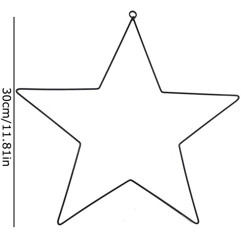 Fünfzackiger Stern hängendes Eisen DIY Metalldekoration Handwerksdekoration handgefertigter Ring Feiertag 10/20/25/30cm