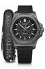VICTORINOX CARBON Mechanical Automatic Watch with Carbon Black Black Rubber and Set I.N.O.X. Men's Case, Dial, Strap, Multi-Tool (241866.1)
