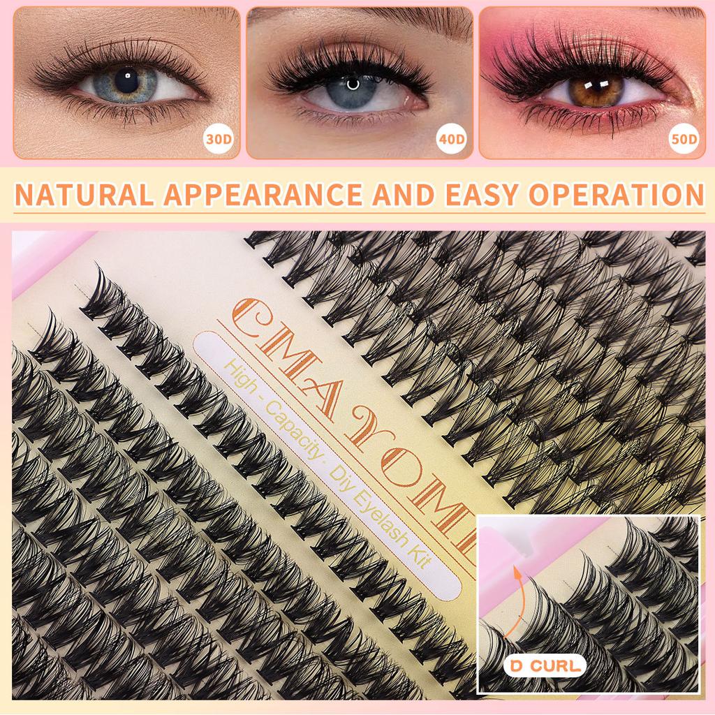 640 Tufts Of D-Curve Single Tufts Of False Eyelashes Segmented Grafting 10-16Mmdiy Thick Eyelashes