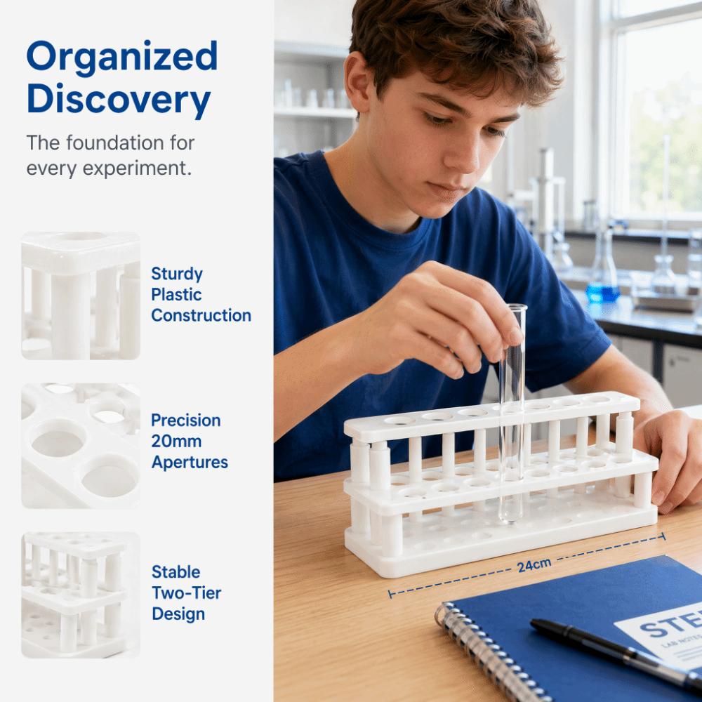 PP Material Test Tube Rack Detachable Pillar Lab Tube Holder Test Tube Support Rack  For School