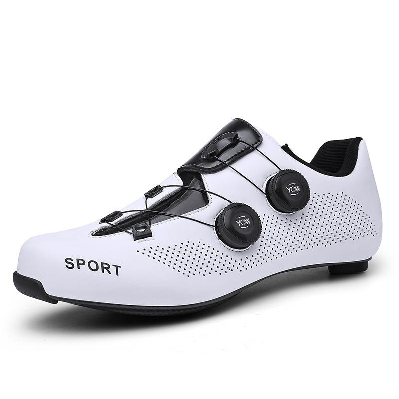 2 nuove scarpe da ciclismo su strada in fibra di carbonio con chiusura a fibbia, suola rigida, scarpe per uso domestico, scarpe da ciclismo in fibra di carbonio con chiusura a fibbia per uomo e donna