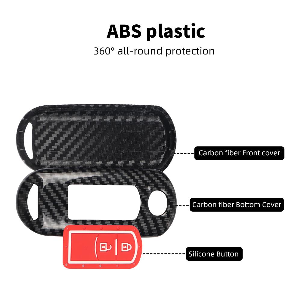 Carbon Car Remote Key Case Cover For Mazda 2 3 6 Demio Atenza Axela CX5 CX 5 CX3 CX7 CX8 CX9 MX5 2015-2018