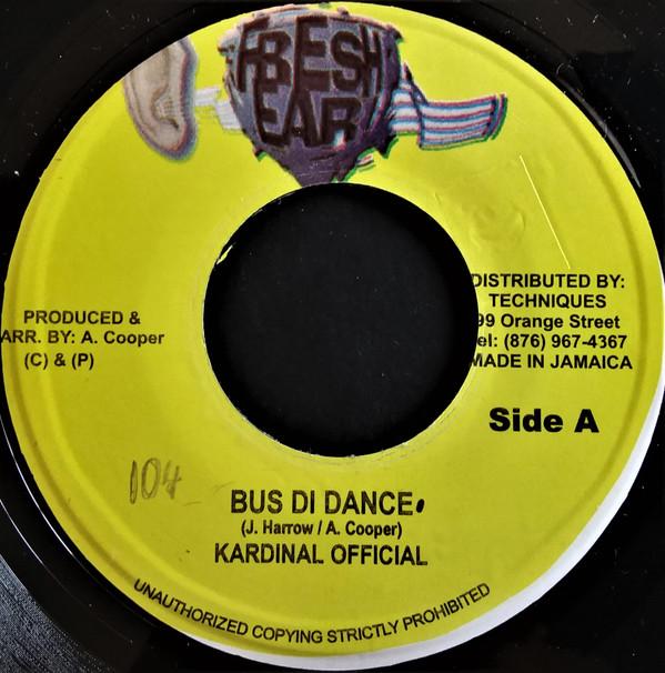 

7-дюймовая пластинка KARDINAL OFFISHALL / DELLY RANKS - Bus Di Dance / Red Bull & Tiger Bon none Fresh Ear 2003 Ямайка Регги, Ска и Даб Б/у