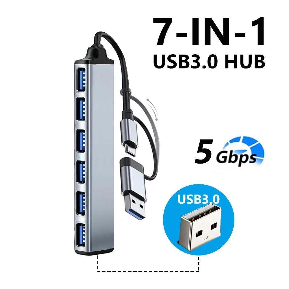 7 In 2 USB HUB Type C HUB Multi USB Splitter USB Adapter OTG USB To USB 3.0 HUB for Macbook Pro 13 15 Air Mi Pro PC Laptop