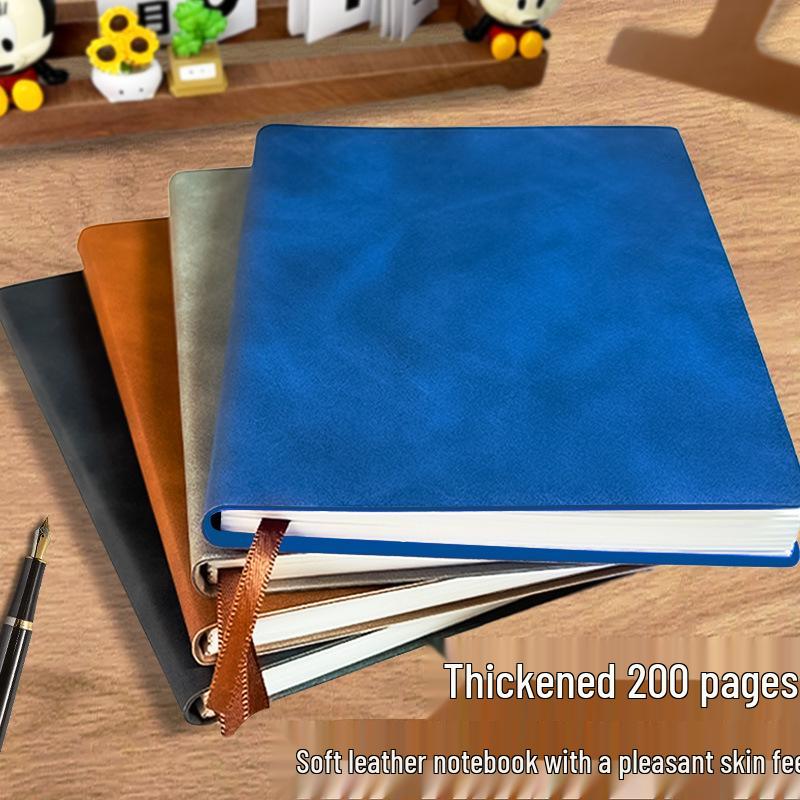 Solid Color A5 Leather Notebook: Retro Design for Business, Students, and Exams