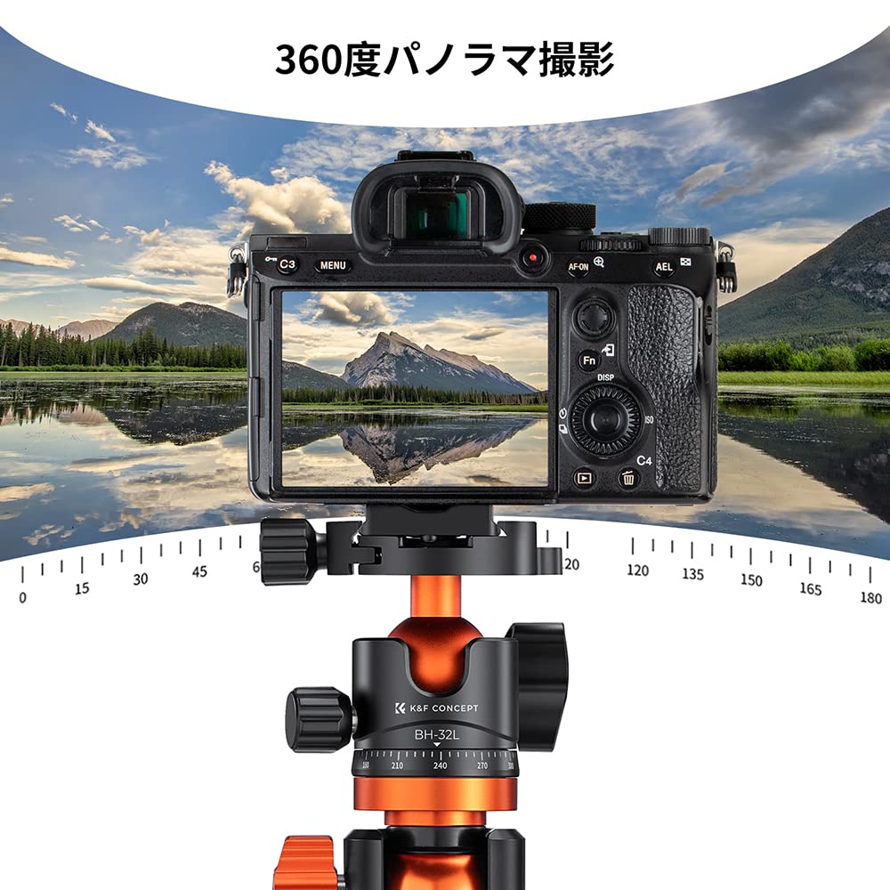 Concept Ball 32mm Ball 12kg Load Aluminum Plate for Video and K&F Head, Head, Capacity, Construction, 360° Rotation, 1/4" Screw, Arca-Swiss