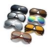 SHAUNA Modische Übergroße Piloten Sonnenbrille Retro Gradient Spiegel Gläser UV400 Damen Sonnenbrillen