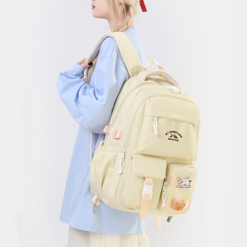 Autumn New Campus Girl Student Schoolbags Lightweight Breathable Pressure Reducing Backpacks Large Capacity Junior High School Girls Student Racksacks