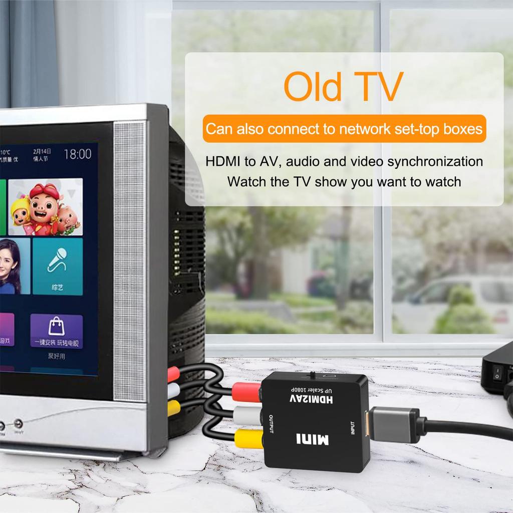 Goalfish HDMI RCA Conversion HDMI To RCA Conversion Converter HDMI To AV Composite HDMI To RCA Conversion Converter 1080P Audio Output Capable USB