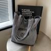 Lässige gestreifte Canvas-Tasche Damen Große Kapazität Pendler-Schultertasche College-Studenten-Klassentasche Tragetasche