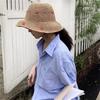 An Insta-style wavy edge large eaves straw fisherman hat women's summer braided love straw hat holiday beach breathable sunshade