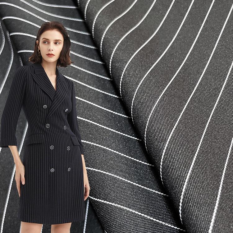 Twill Garngefärbt Arbeitskleidung Streifenstoff - Lässige Uniformhosen & Anzugrock