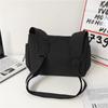 Waterproof Nyl Crossbody Bags Unisex Black Large Capacity Shoulder Bags Korea Style Solid Satchels Big Cloth Messenger Bags