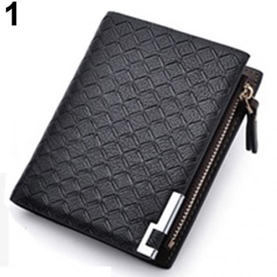 

Men Faux Leather Zip Bifold Wallet Money Clip Card Holder Pocket Clutch Purse KTY