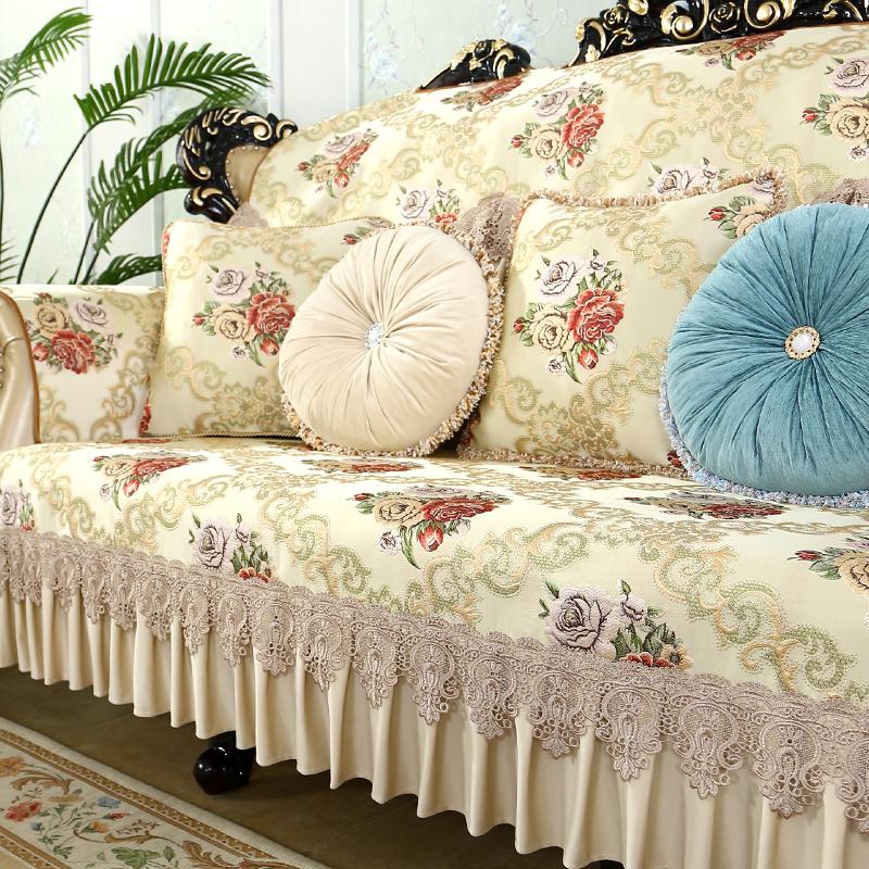 

Европейская подушка для дивана из жаккардовой ткани шенилл, чехол для дивана в гостиную, нескользящий чехол, универсальное полотенце для подлокотника Four Seasons 50x60