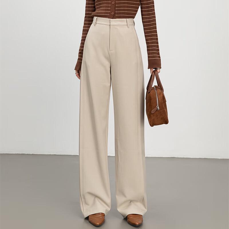 Van Zhen Women's Loose Wide-Leg Tencel Wool Suit Pants