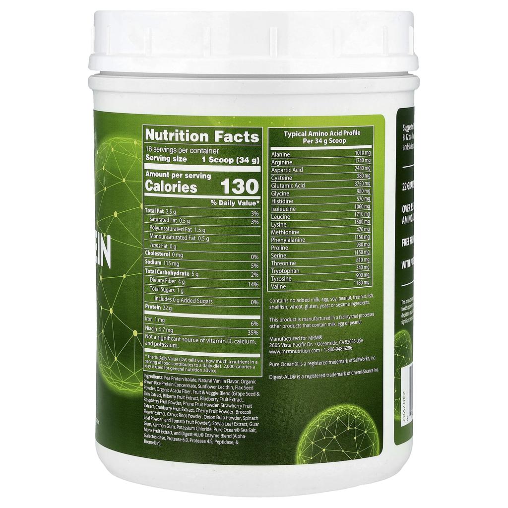 Plant Protein with Superfoods, Vanilla, 570G (1.26Lb)