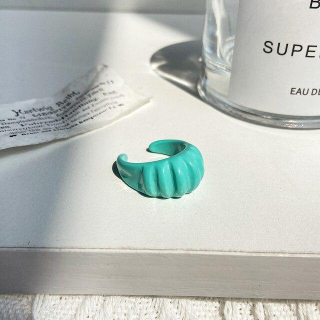 17KM Mode Geometrische Bunte Tropfen öl Ringe Set Für Frauen Mädchen Candy Farbe Metall Hand Bemalt Ringe Geschenke Schmuck