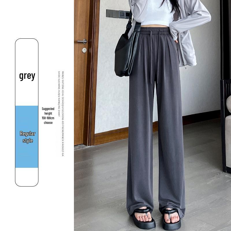 Women's High-Waist Straight-Leg Pants - European Cotton Velvet, Slimming and Drapey for Spring and Autumn 2025