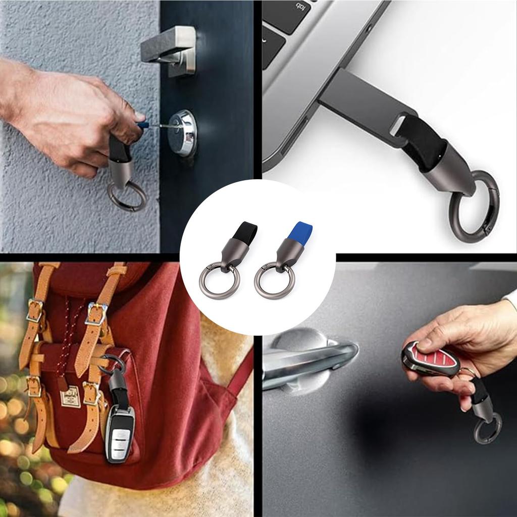 SODOI Key Chain, Car, Motorcycle, Carabiner, Hook, Double Ring, Leather Keychain, Fashion Keychain, Simple,
