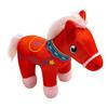 25cm Red Horse Plush Toy Lucky Zodiac Mascot for Company Event Gift