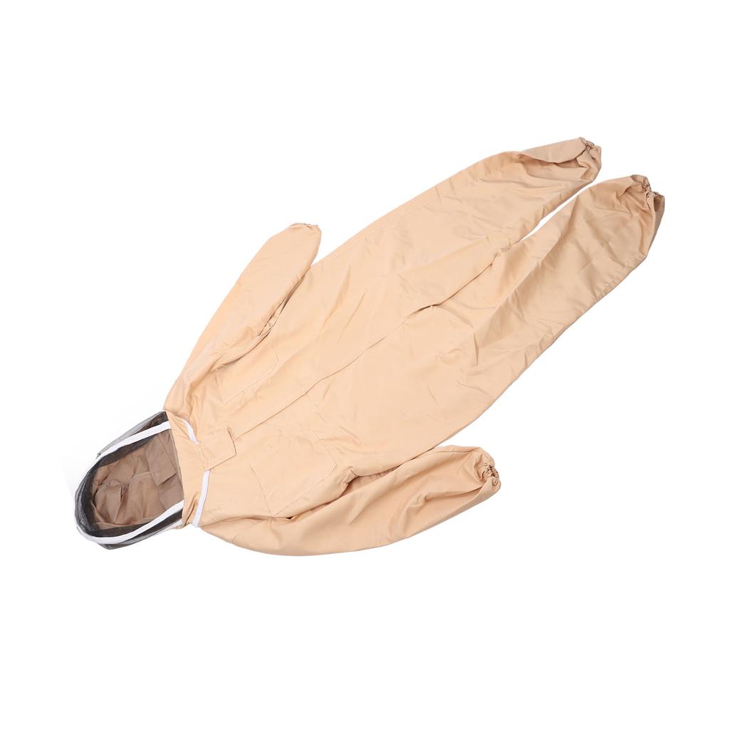 Beekeeping Suit Canvas Full Body Beekeeper Outfit Protective Clothing with Glovers for Men Women Light Coffee