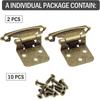 Cabinet Hinge Brushed Nickel for Kitchen Cabinet Doors (1 Pair-2 Pieces)-1/2"Covered (Variable)-Self-Closing Kitchen Cabinet Hinges Flush Mounting